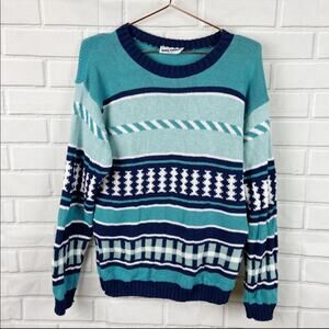 Basic Outlook vintage knit sweater stripe womens size small S